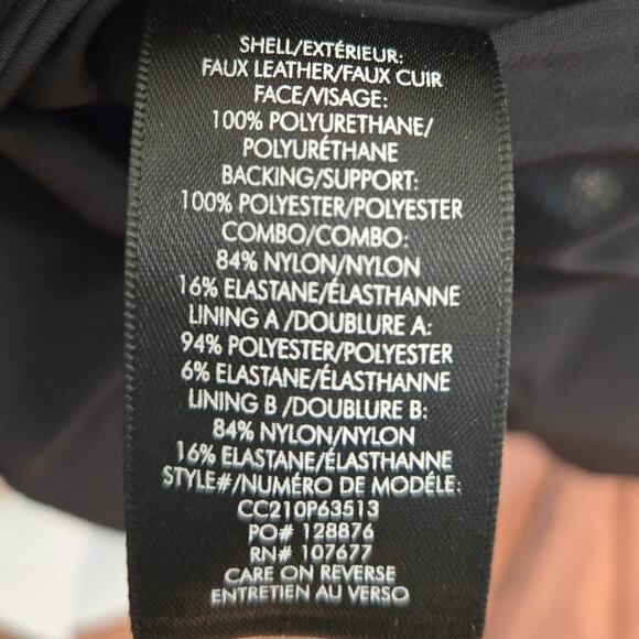 Alice + Olivia Chara Vegan Leather Floral Crew Neck Long Sleeve‎ Skirt Dress - Picture 6 of 6